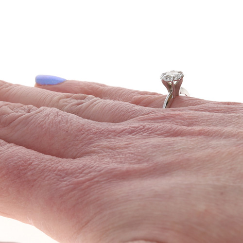 White Gold Diamond Halo Ring - 14k Round Brilliant .33ctw Engagement